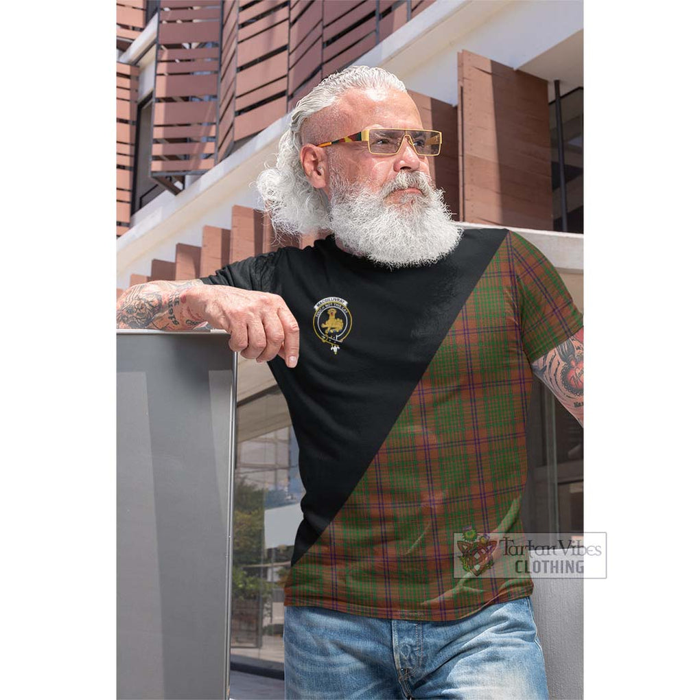 Tartan Vibes Clothing MacGillivray Hunting Tartan Cotton T-shirt with Family Crest and Military Logo Style