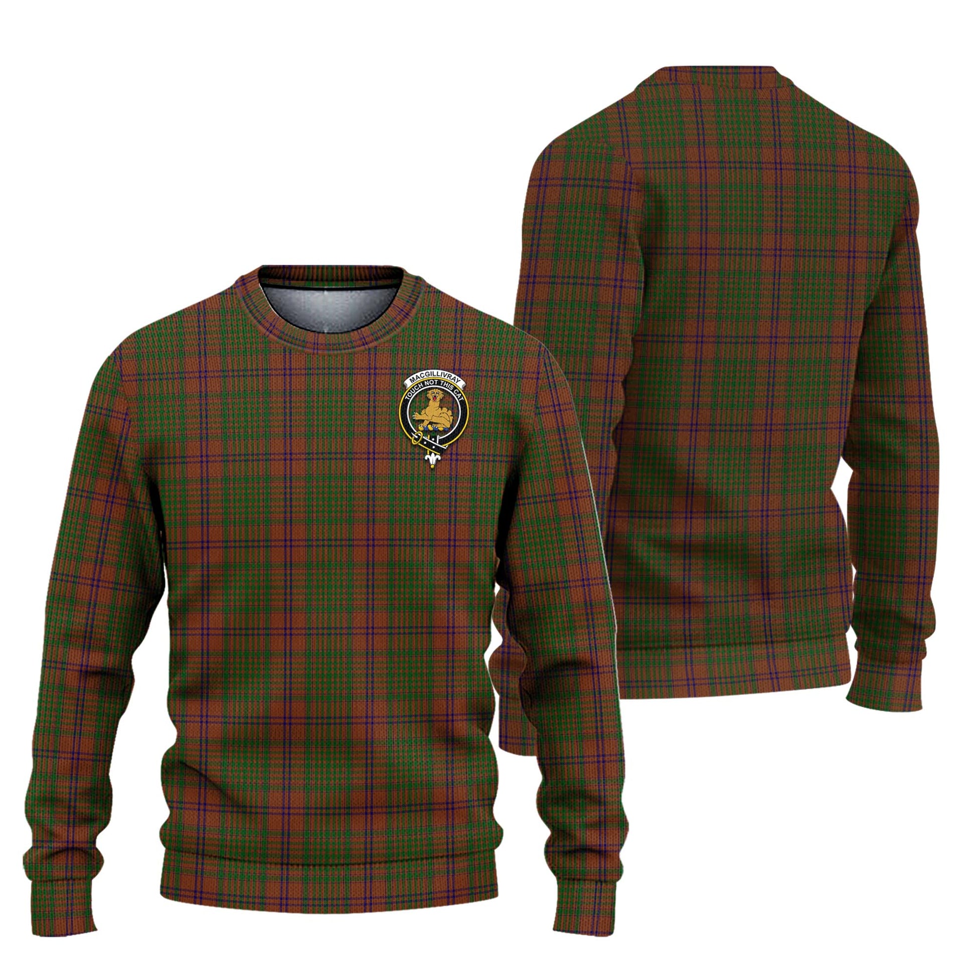 MacGillivray Hunting Tartan Knitted Sweater with Family Crest Unisex - Tartanvibesclothing