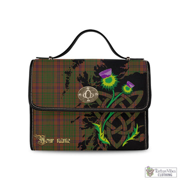 MacGillivray Hunting Tartan Waterproof Canvas Bag with Scotland Map and Thistle Celtic Accents