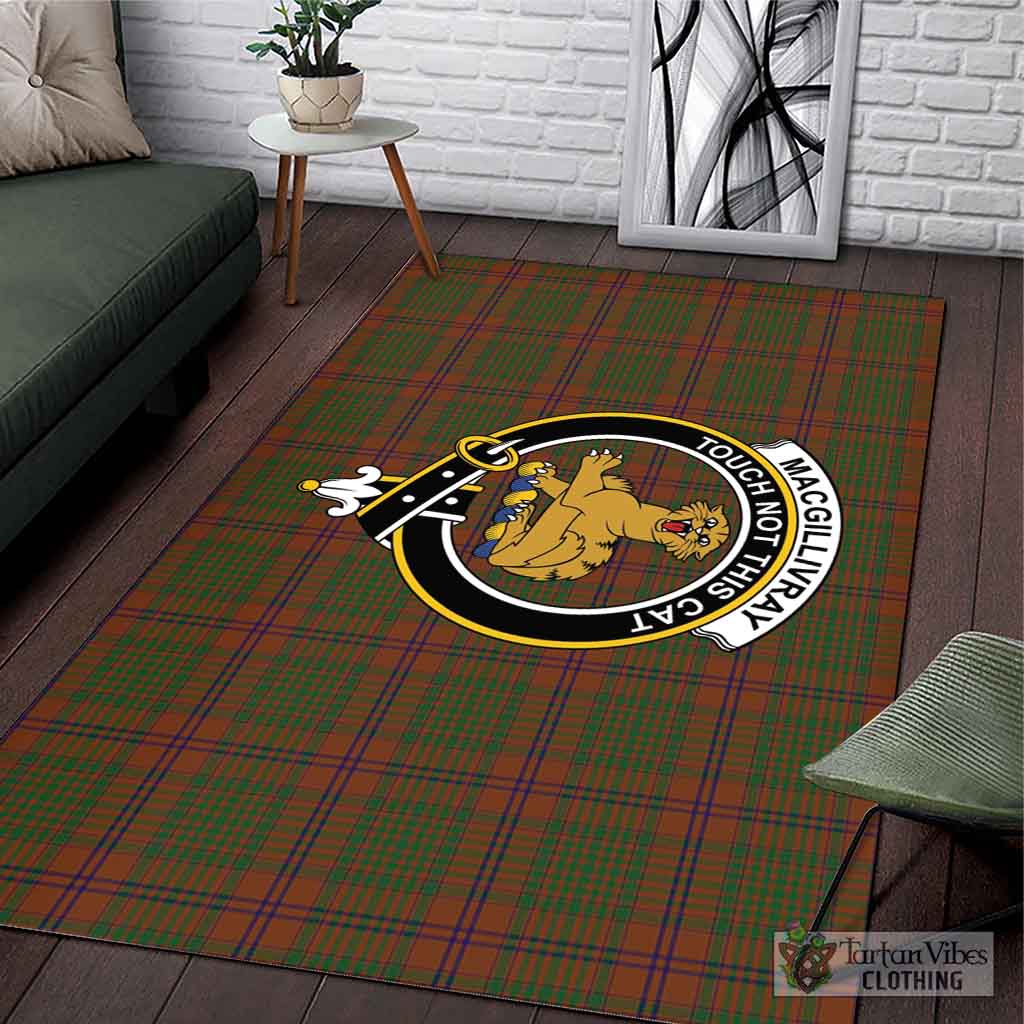 Tartan Vibes Clothing MacGillivray Hunting Tartan Area Rug with Family Crest