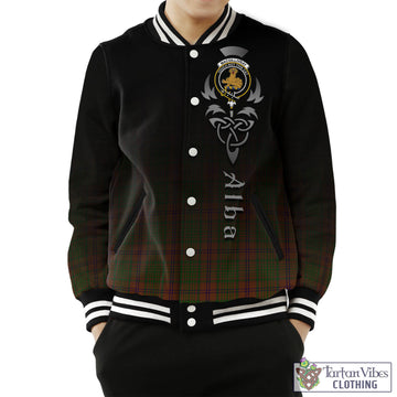 MacGillivray Hunting Tartan Baseball Jacket Featuring Alba Gu Brath Family Crest Celtic Inspired