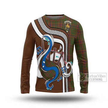 MacGillivray Hunting Tartan Long Sleeve T-Shirt with Epic Bagpipe Style