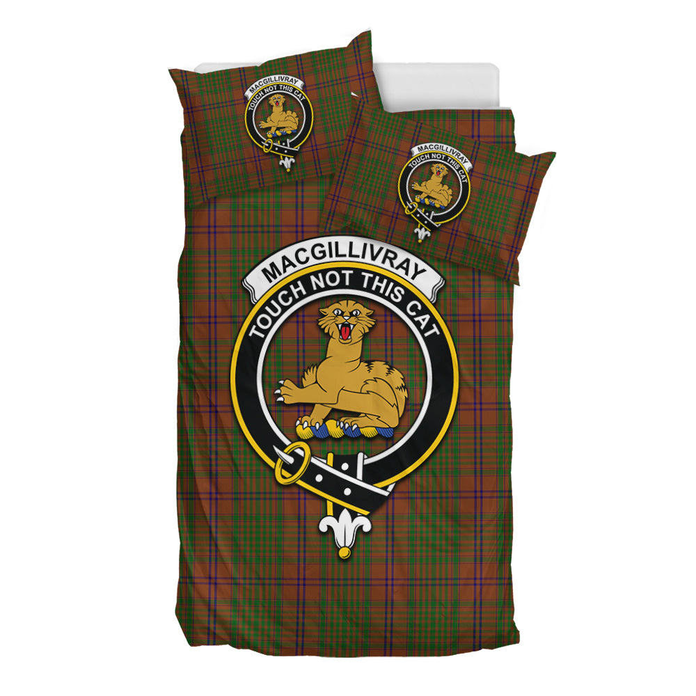 MacGillivray Hunting Tartan Bedding Set with Family Crest - Tartan Vibes Clothing