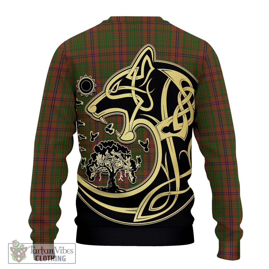 MacGillivray Hunting Tartan Knitted Sweater with Family Crest Celtic Wolf Style - Tartan Vibes Clothing