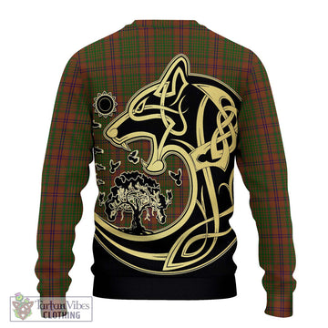 MacGillivray Hunting Tartan Ugly Sweater with Family Crest Celtic Wolf Style