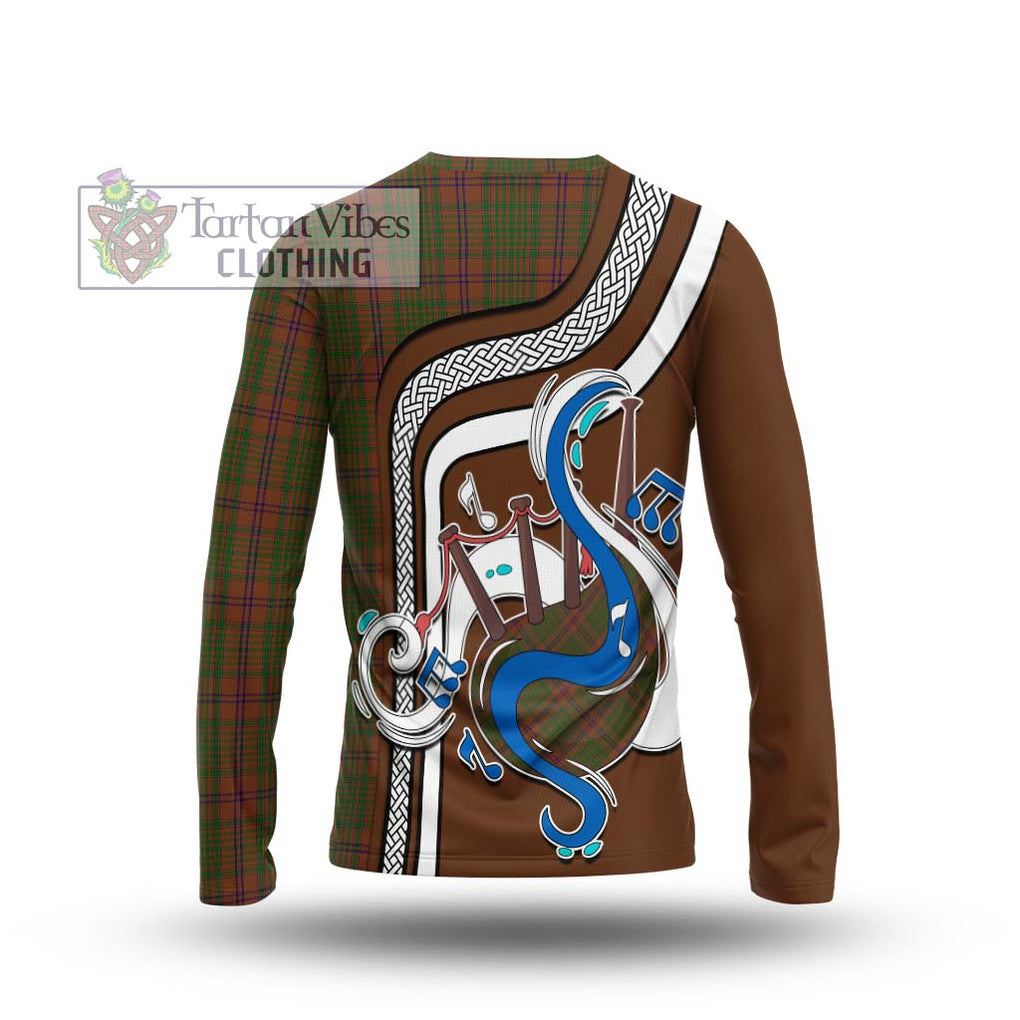 Tartan Vibes Clothing MacGillivray Hunting Tartan Long Sleeve T-Shirt with Epic Bagpipe Style