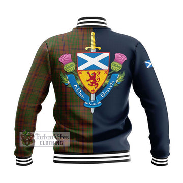 MacGillivray Hunting Tartan Baseball Jacket Alba with Scottish Lion Royal Arm Half Style