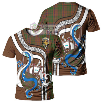 MacGillivray Hunting Tartan T-Shirt with Epic Bagpipe Style