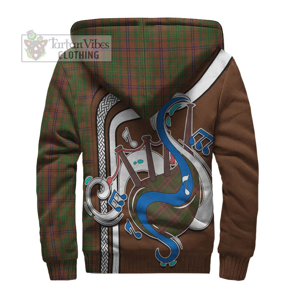 MacGillivray Hunting Tartan Sherpa Hoodie with Epic Bagpipe Style - Tartanvibesclothing Shop