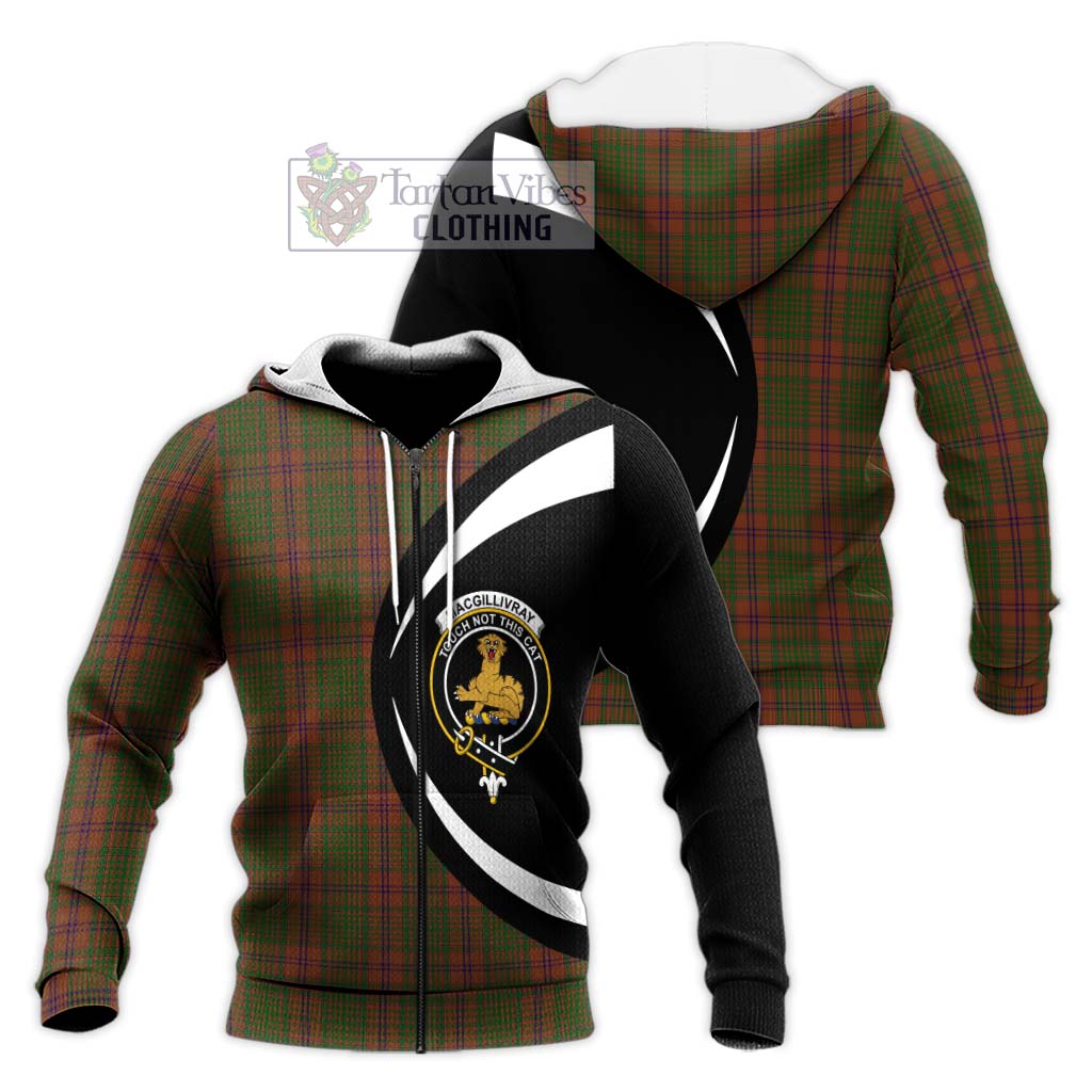 MacGillivray Hunting Tartan Knitted Hoodie with Family Crest Circle Style Unisex Knitted Zip Hoodie - Tartan Vibes Clothing