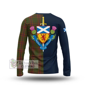 MacGillivray Hunting Tartan Long Sleeve T-Shirt Alba with Scottish Lion Royal Arm Half Style