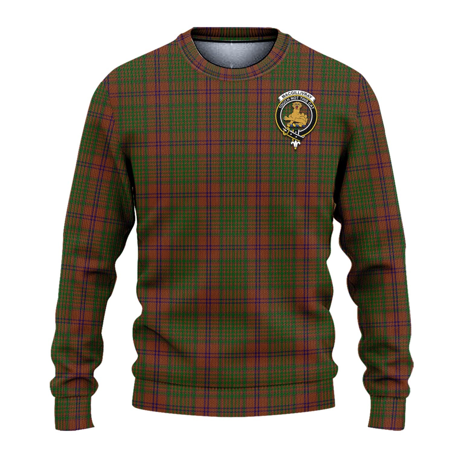 MacGillivray Hunting Tartan Knitted Sweater with Family Crest - Tartanvibesclothing