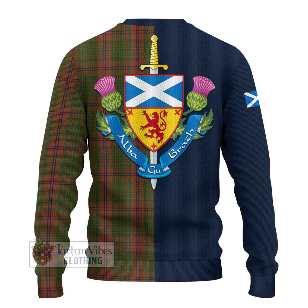 Tartan Vibes Clothing MacGillivray Hunting Tartan Knitted Sweater with Scottish Lion Royal Arm Half Style