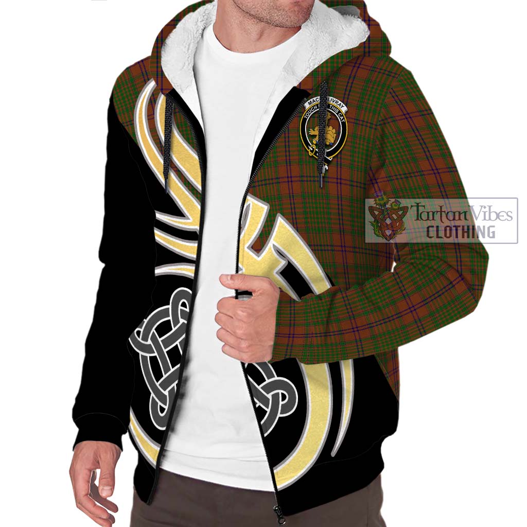 MacGillivray Hunting Tartan Sherpa Hoodie with Family Crest and Celtic Symbol Style - Tartan Vibes Clothing