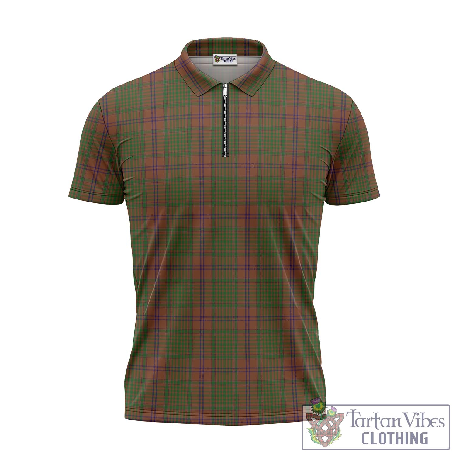 Tartan Vibes Clothing MacGillivray Hunting Tartan Zipper Polo Shirt