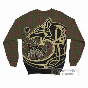 MacGillivray Hunting Tartan Sweatshirt with Family Crest Celtic Wolf Style