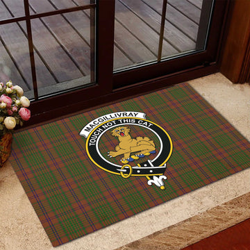 MacGillivray Hunting Tartan Door Mat with Family Crest