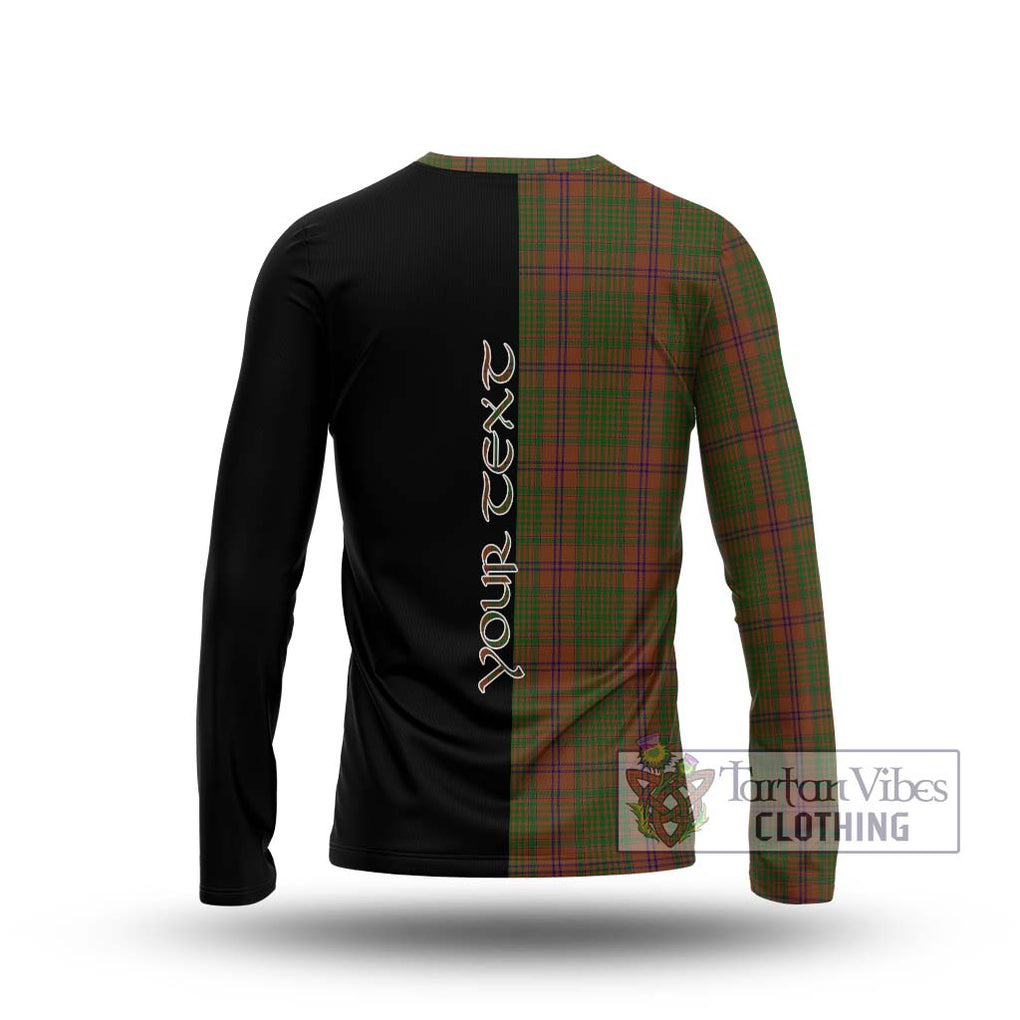 MacGillivray Hunting Tartan Long Sleeve T-Shirt with Family Crest and Half Of Me Style - Tartanvibesclothing Shop