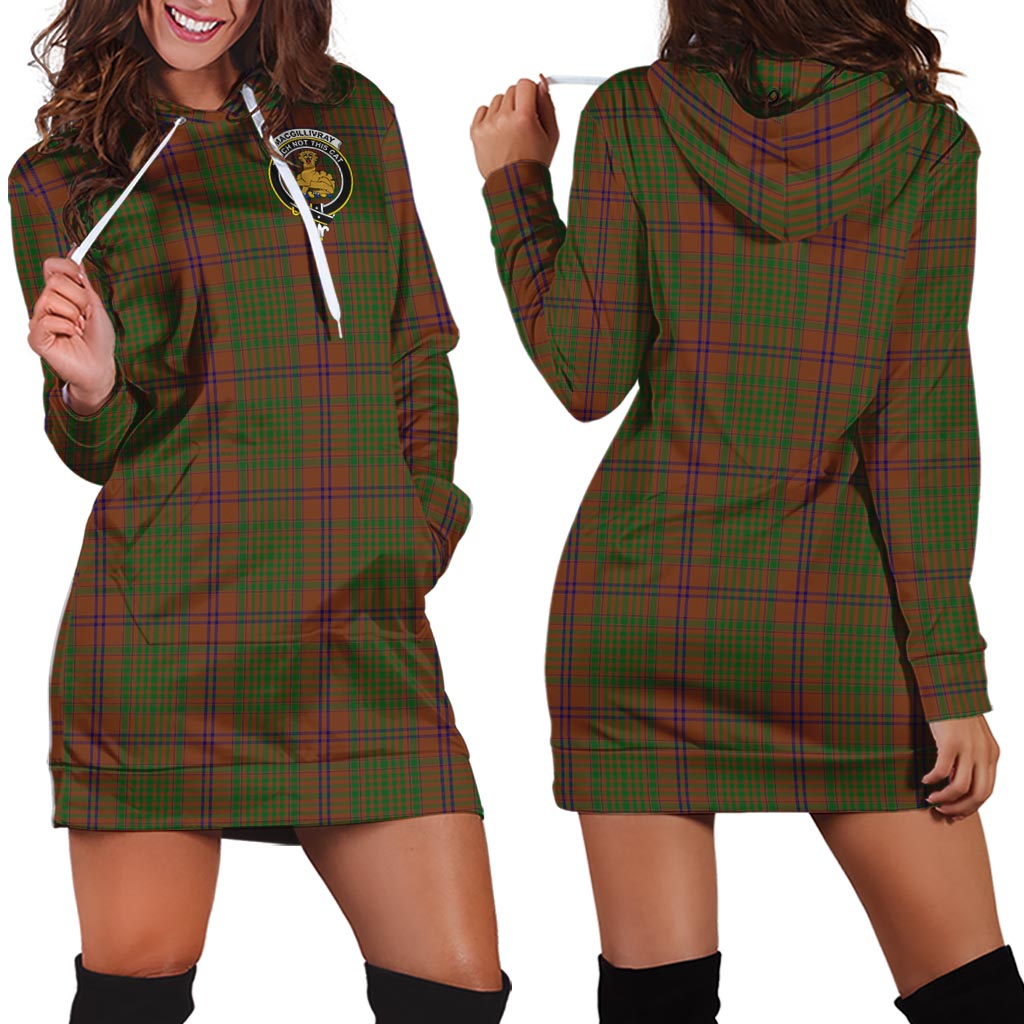 MacGillivray Hunting Tartan Hoodie Dress with Family Crest - Tartan Vibes Clothing