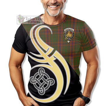 MacGillivray Hunting Tartan T-Shirt with Family Crest and Celtic Symbol Style