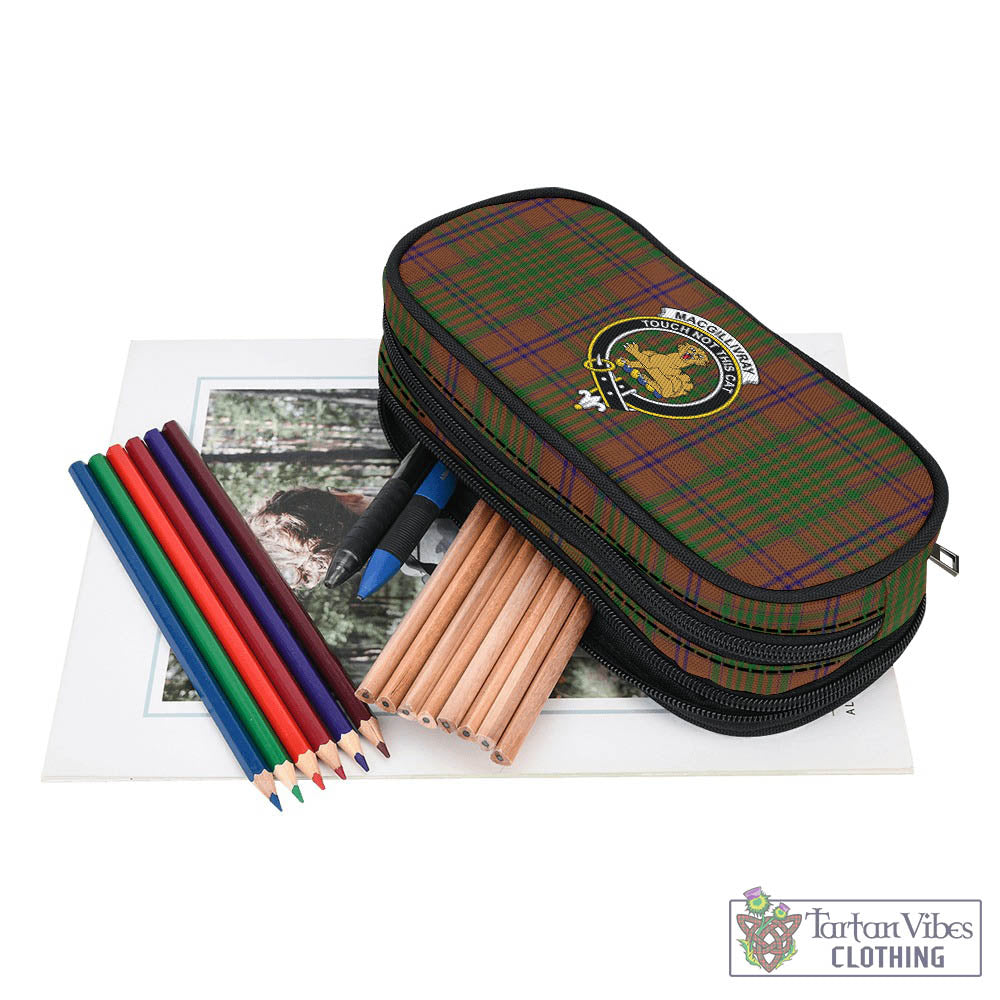 Tartan Vibes Clothing MacGillivray Hunting Tartan Pen and Pencil Case with Family Crest