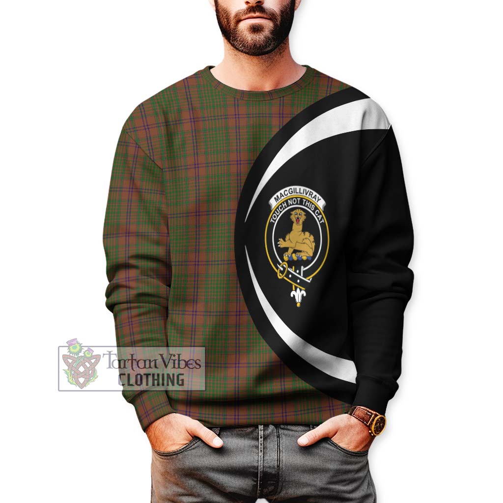 MacGillivray Hunting Tartan Sweatshirt with Family Crest Circle Style - Tartan Vibes Clothing