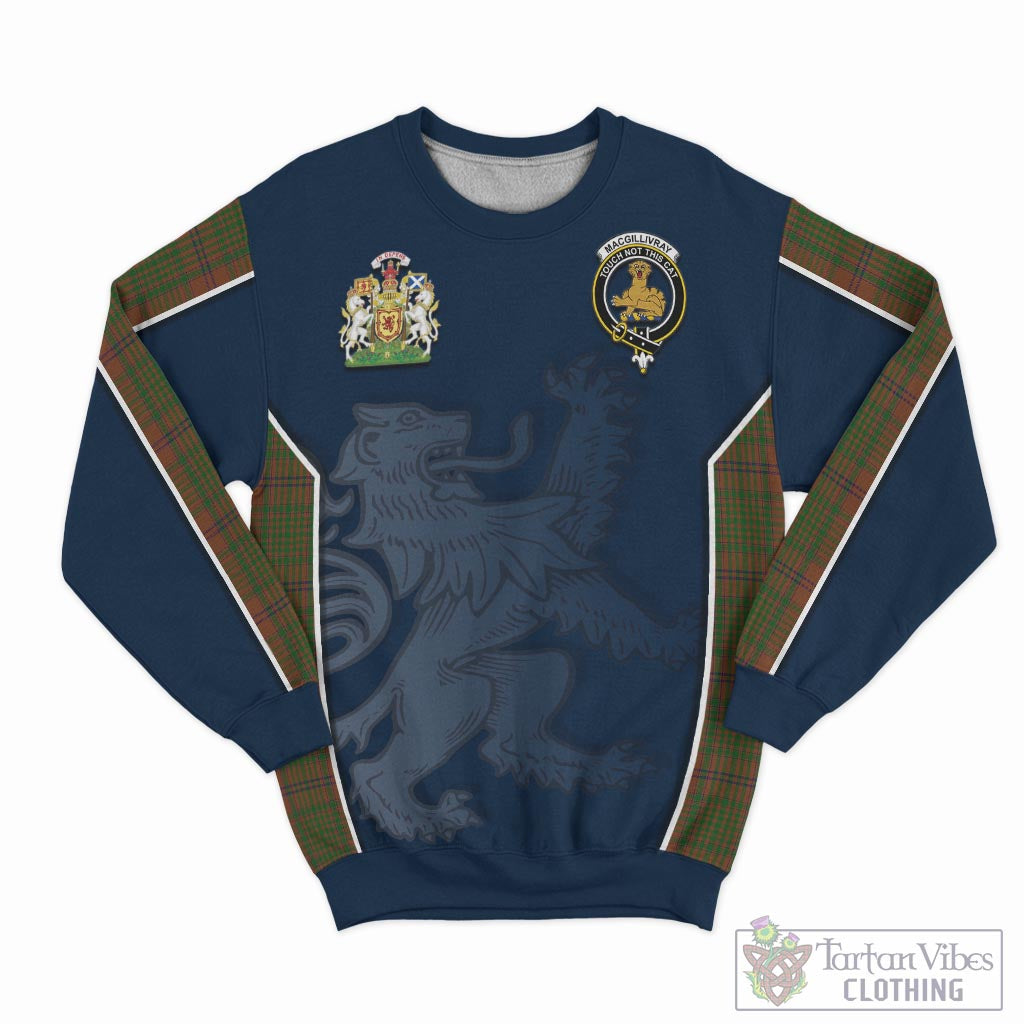 Tartan Vibes Clothing MacGillivray Hunting Tartan Sweater with Family Crest and Lion Rampant Vibes Sport Style