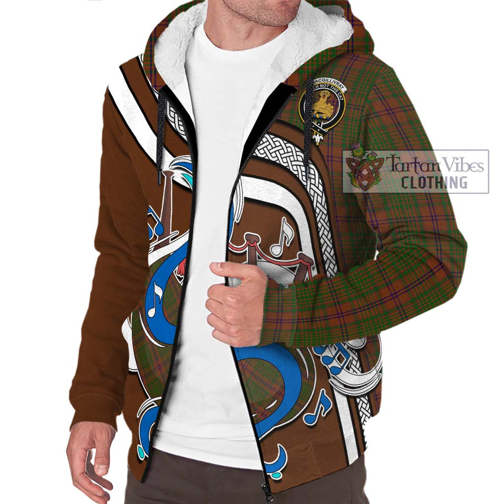 MacGillivray Hunting Tartan Sherpa Hoodie with Epic Bagpipe Style Unisex - Tartanvibesclothing Shop