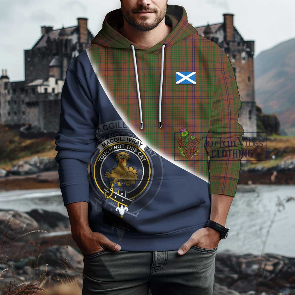 MacGillivray Hunting Tartan Hoodie with Personalised National Flag and Family Crest Half Style - Tartanvibesclothing Shop