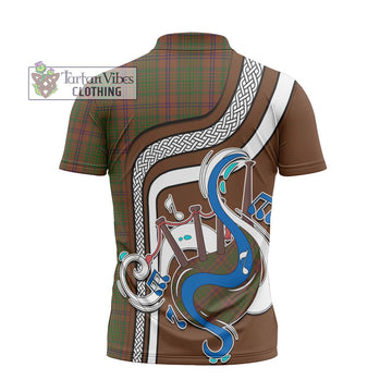 MacGillivray Hunting Tartan Zipper Polo Shirt with Epic Bagpipe Style