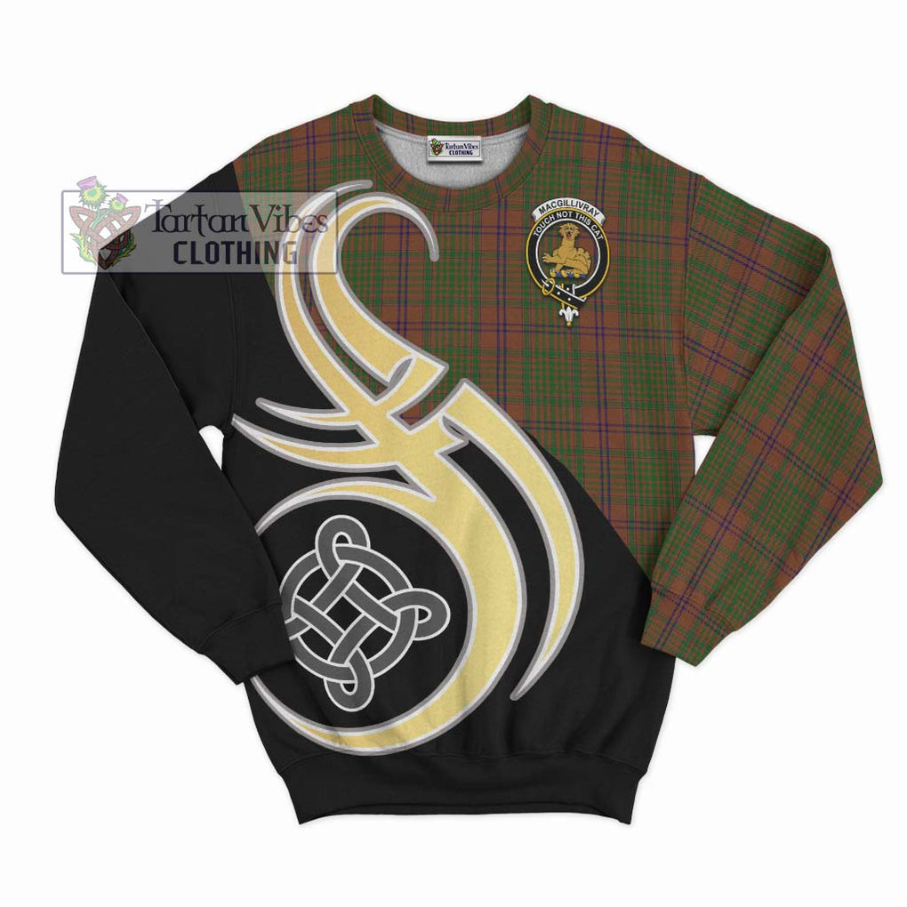 MacGillivray Hunting Tartan Sweatshirt with Family Crest and Celtic Symbol Style - Tartan Vibes Clothing