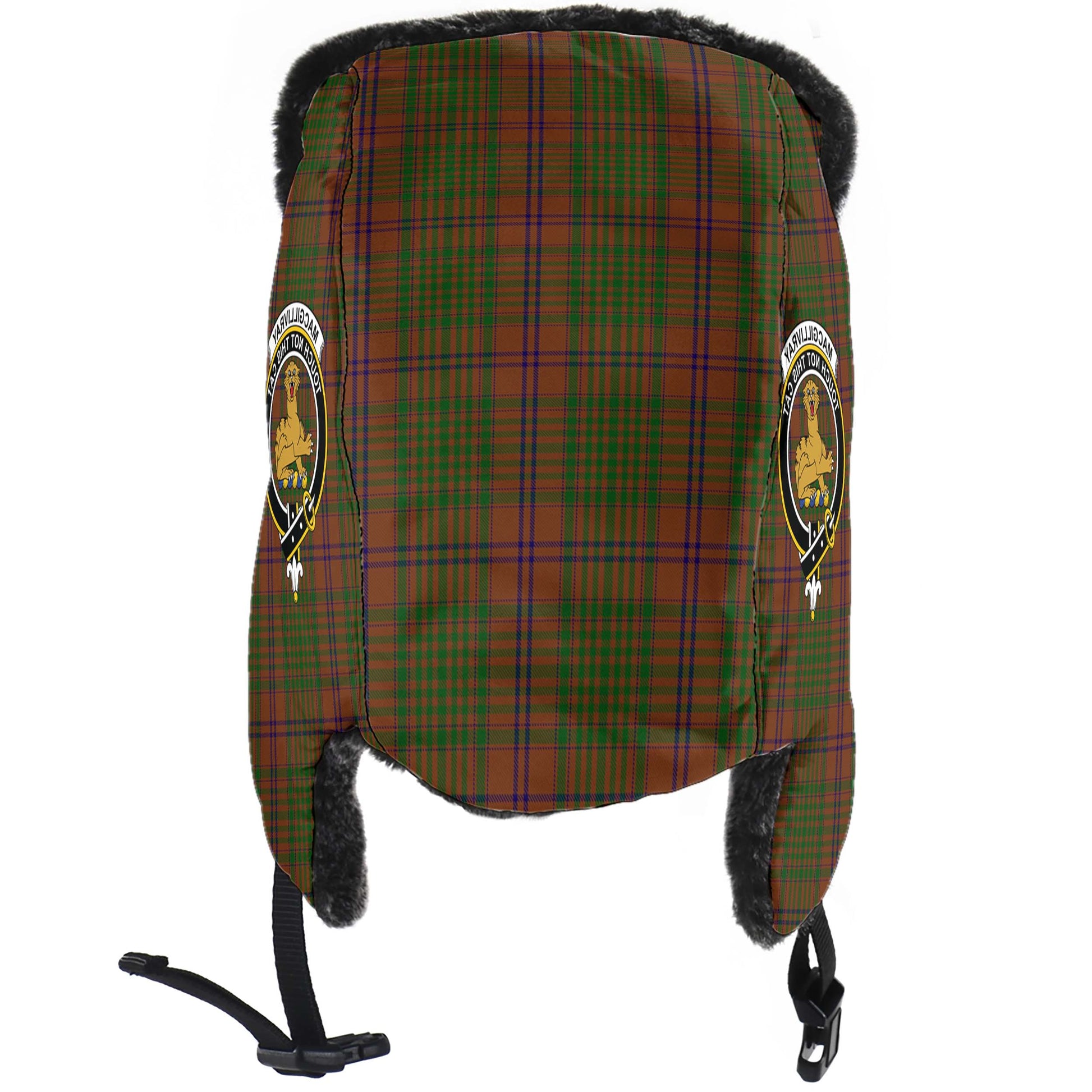 MacGillivray Hunting Tartan Winter Trapper Hat with Family Crest - Tartanvibesclothing