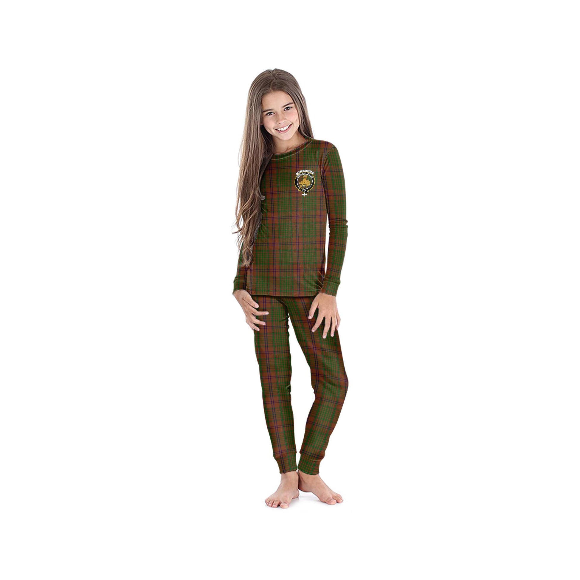 MacGillivray Hunting Tartan Pajamas Family Set with Family Crest - Tartanvibesclothing