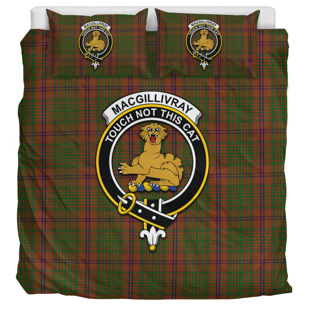 MacGillivray Hunting Tartan Bedding Set with Family Crest UK Bedding Set UK Super King 104*94 inch - Tartan Vibes Clothing