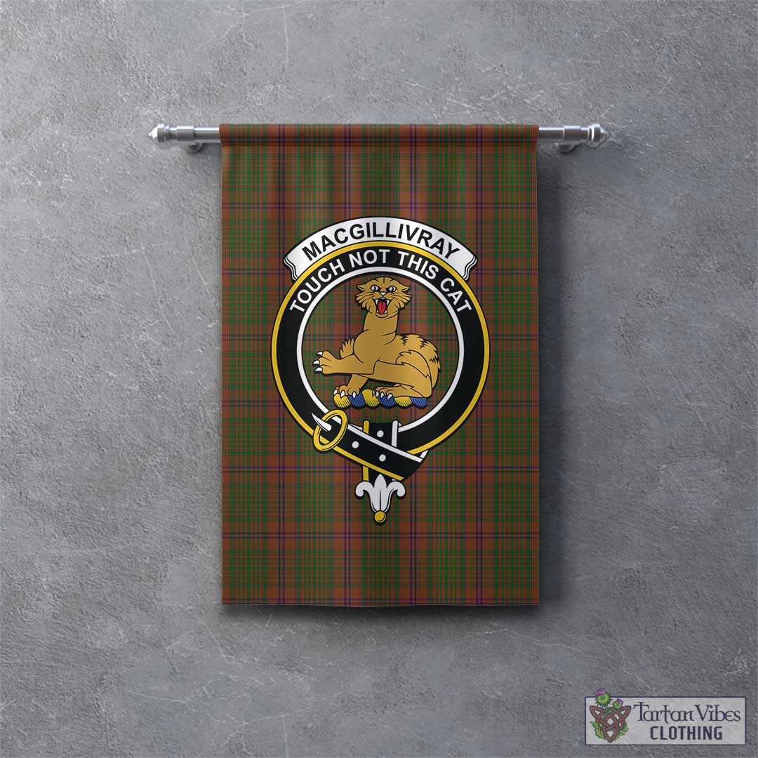 Tartan Vibes Clothing MacGillivray Hunting Tartan Gonfalon, Tartan Banner with Family Crest