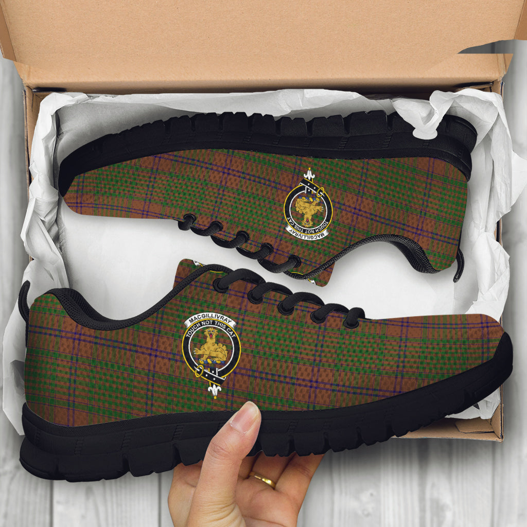 MacGillivray Hunting Tartan Sneakers with Family Crest - Tartan Vibes Clothing