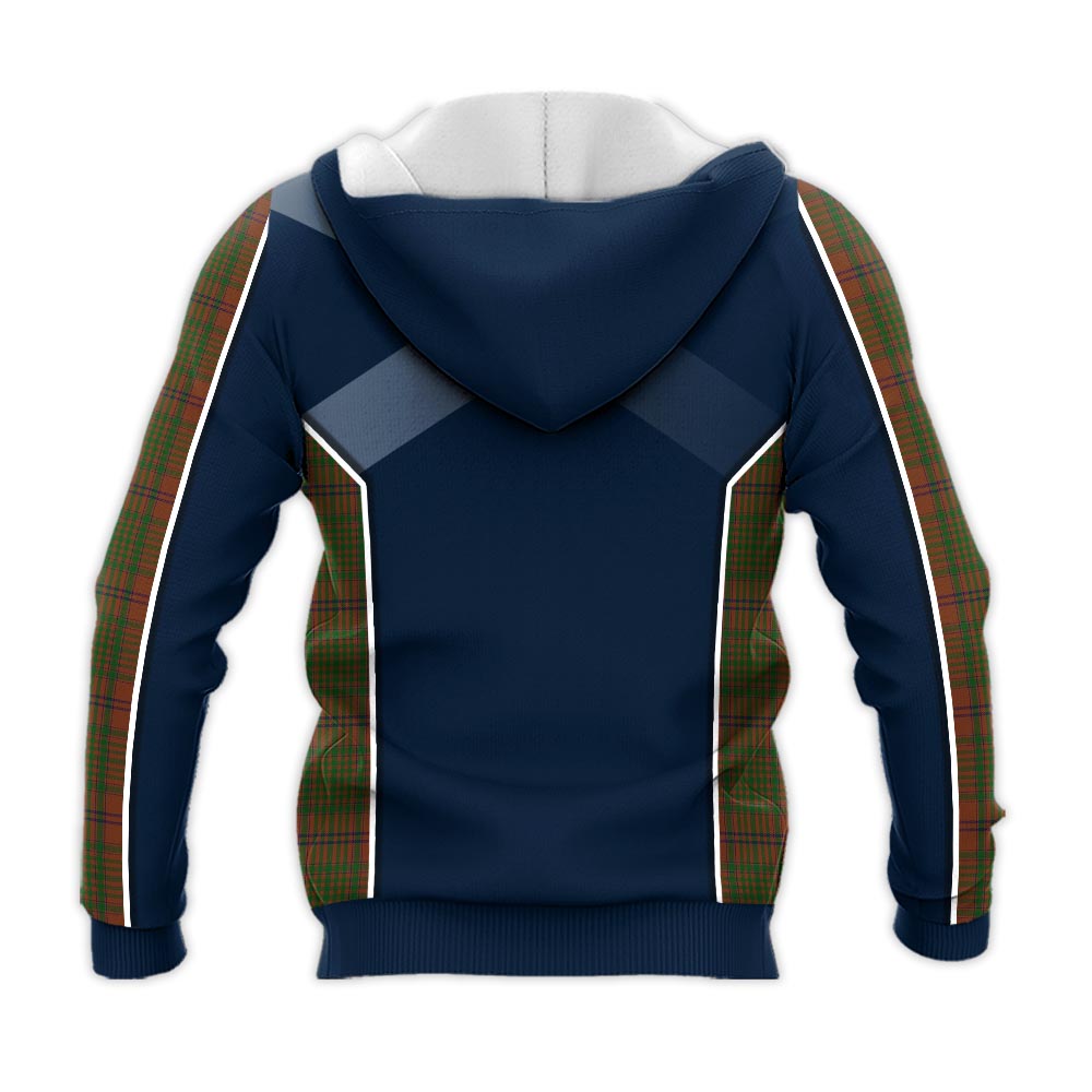 Tartan Vibes Clothing MacGillivray Hunting Tartan Knitted Hoodie with Family Crest and Scottish Thistle Vibes Sport Style