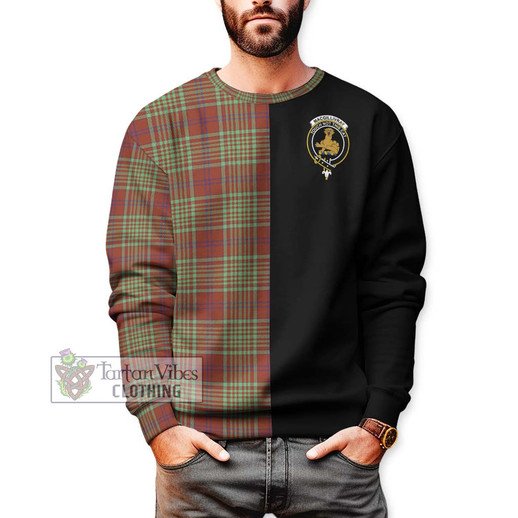 MacGillivray Hunting Ancient Tartan Sweatshirt with Family Crest and Half Of Me Style Unisex - Tartanvibesclothing Shop