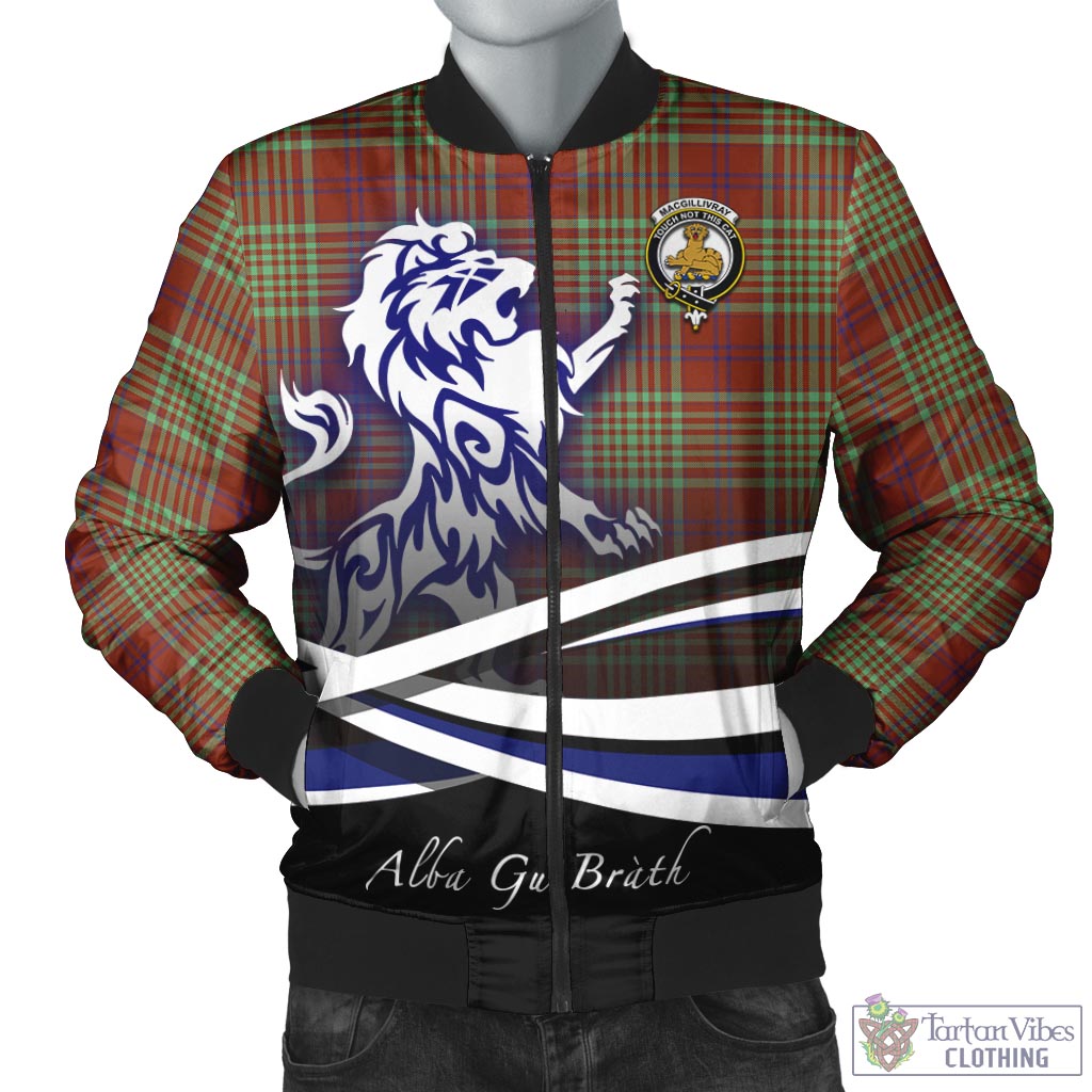 Tartan Vibes Clothing MacGillivray Hunting Ancient Tartan Bomber Jacket with Alba Gu Brath Regal Lion Emblem