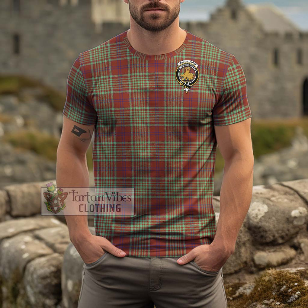 MacGillivray Hunting Ancient Tartan Cotton T-Shirt with Family Crest Men's Shirt - Tartanvibesclothing Shop