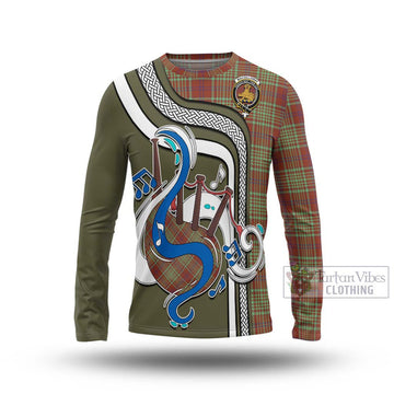 MacGillivray Hunting Ancient Tartan Long Sleeve T-Shirt with Epic Bagpipe Style