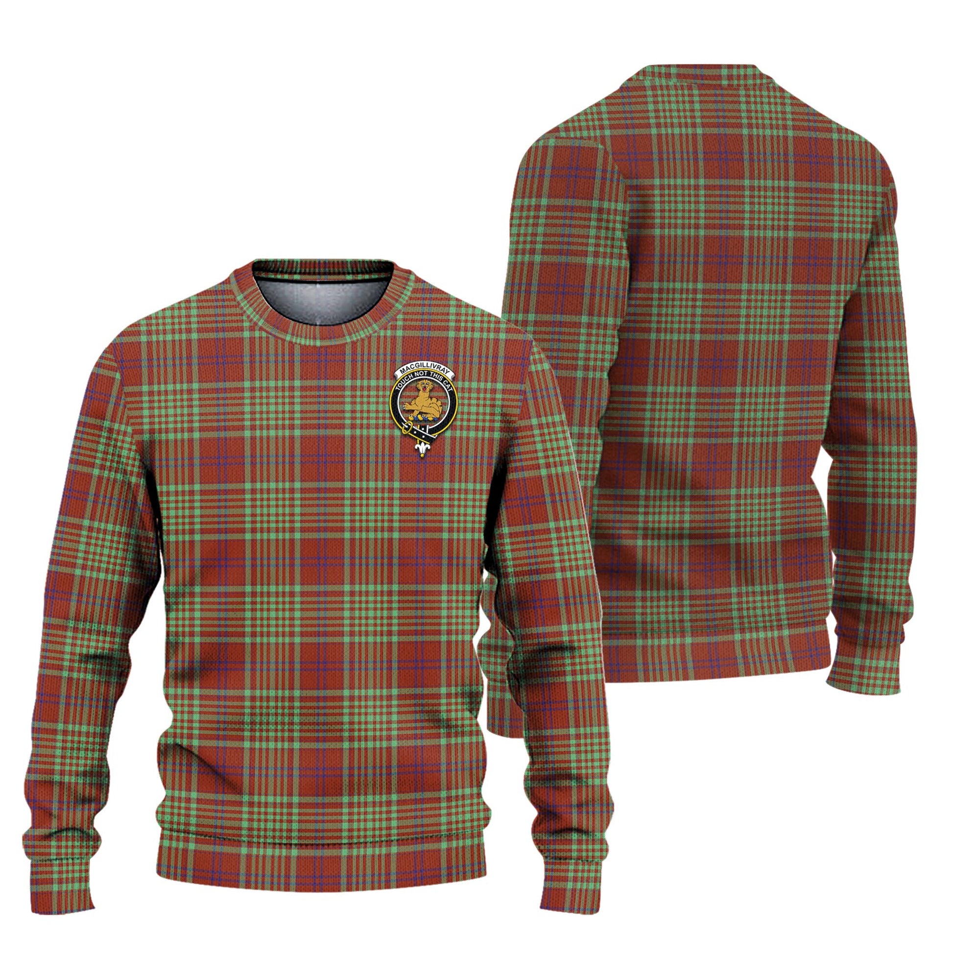 MacGillivray Hunting Ancient Tartan Knitted Sweater with Family Crest Unisex - Tartanvibesclothing