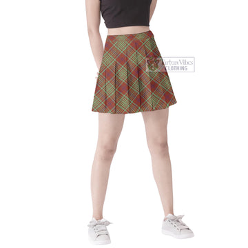 MacGillivray Hunting Ancient Tartan Women's Plated Mini Skirt Cross Style