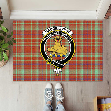 MacGillivray Hunting Ancient Tartan Door Mat with Family Crest