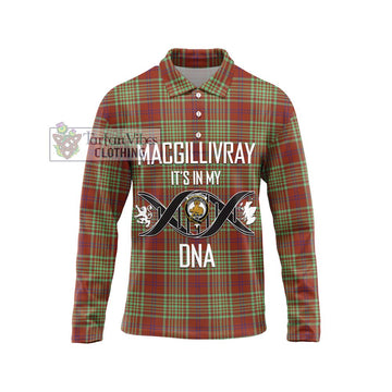 MacGillivray Hunting Ancient Tartan Long Sleeve Polo Shirt with Family Crest DNA In Me Style