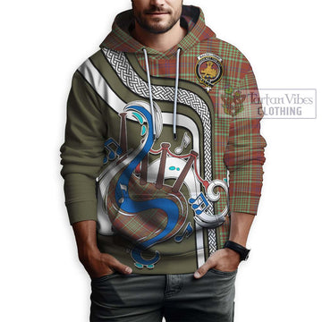 MacGillivray Hunting Ancient Tartan Hoodie with Epic Bagpipe Style