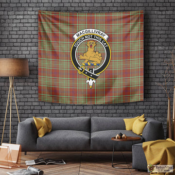 MacGillivray Hunting Ancient Tartan Tapestry Wall Hanging and Home Decor for Room with Family Crest