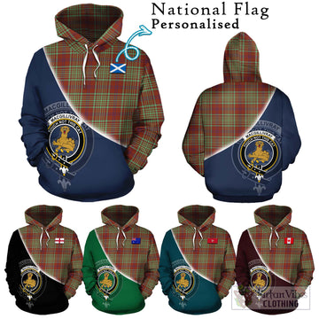 MacGillivray Hunting Ancient Tartan Hoodie with Personalised National Flag and Family Crest Half Style