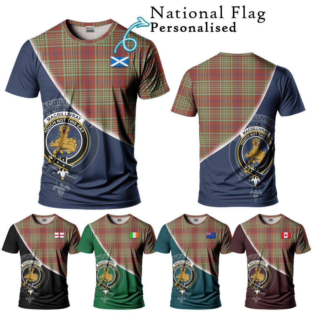 MacGillivray Hunting Ancient Tartan T-Shirt with Personalised National Flag and Family Crest Half Style Kid's Shirt - Tartanvibesclothing Shop