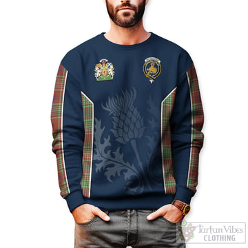 MacGillivray Hunting Ancient Tartan Sweatshirt with Family Crest and Scottish Thistle Vibes Sport Style